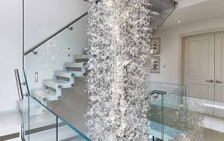 Sea Flowers Platinum VI Custom-made Stairwell Chandeliers