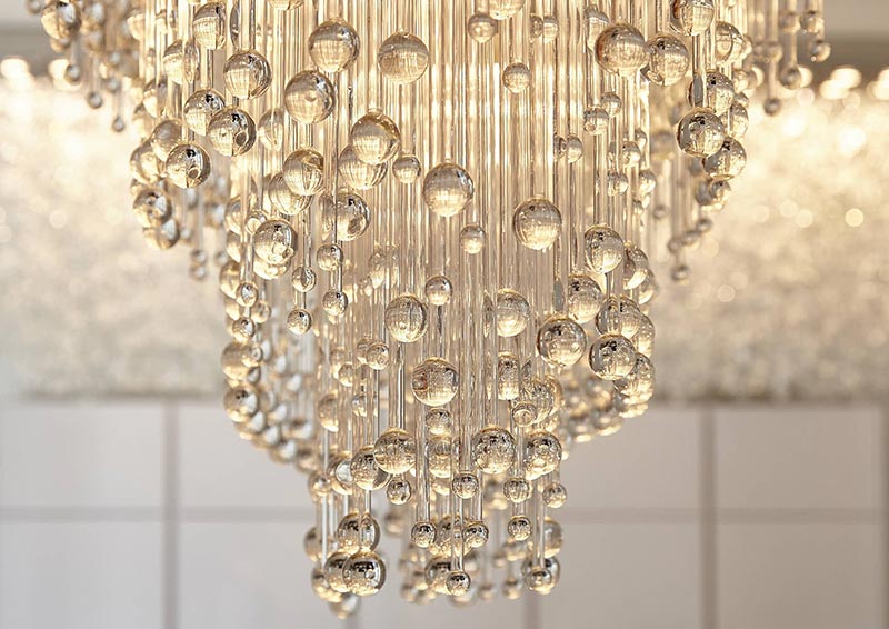 Luxury Contemporary Chandelier Aqua Droplets Oval