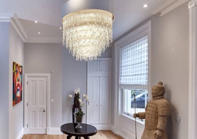 Aqua Droplets Feature Xi Custom Made Contemporary Chandelier