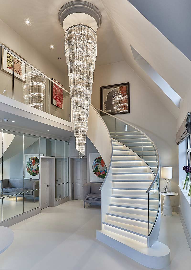 Brillante Spirale Custom-made Stairwell Chandeliers