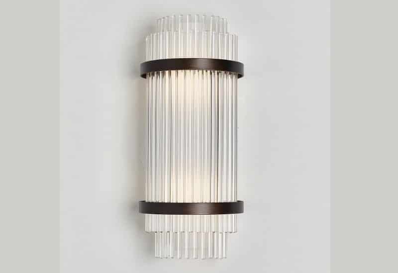 Classical Wall Sconce with Dark Bronze Metal Bands