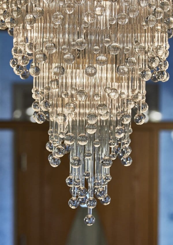 Aqua Droplets V Custom Made Contemporary Chandelier