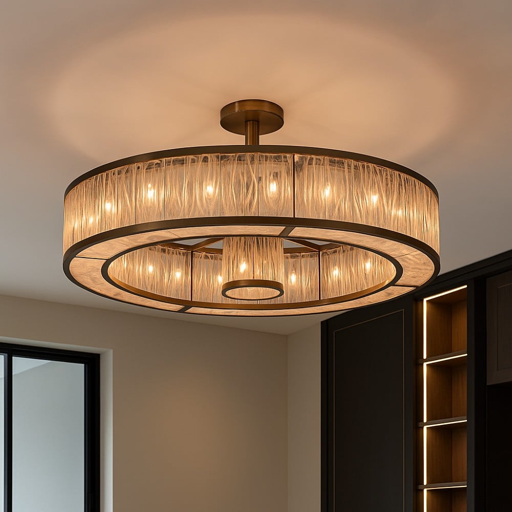 Close-up of Lattissima glass detail from Vetro Lattissima II chandelier