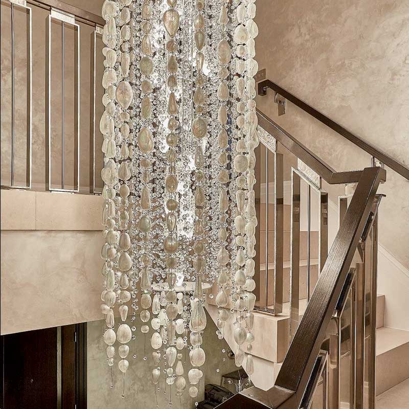 Stairwell Chandeliers of Venetian glass