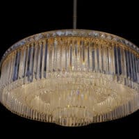 Atticus Brass Chandelier 90x30cm