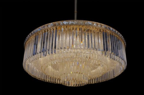 Atticus Brass Chandelier 90x30cm