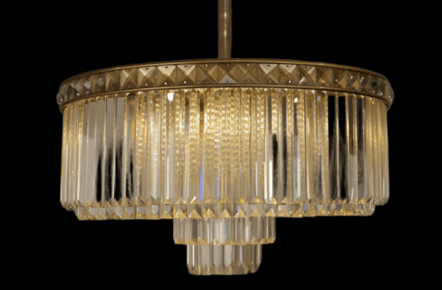 Atticus Brass & Coral chandelier-60x30cm