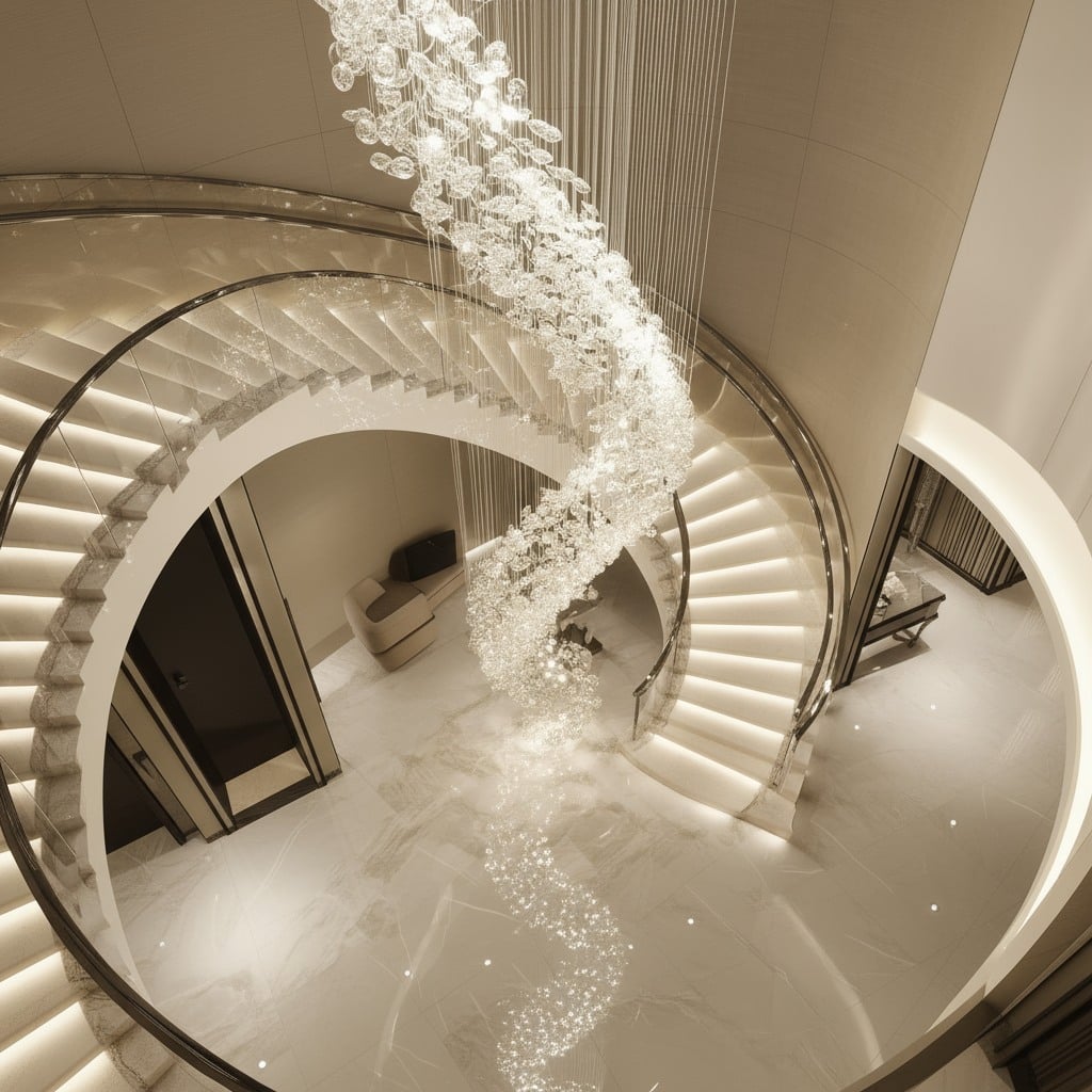 Rocco Borghese Vortice di Luce bespoke chandelier